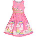 Girls Dress Pink Unicorn Rainbow Summer Sundress Size 7-8 Years
