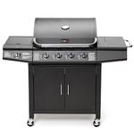 CosmoGrill Pro Deluxe 5 Gas Burner 4+1 Barbecue Grill, Stainless-Steel Warming Rack, Side-Burner, Built-in Temperature Gauge for Home Garden Party Outdoor Cooking (93411)