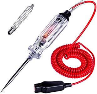 Heavy Duty Automotive Circuit Tester, Premium 6-24V Test Light with Extended Spring Test Leads & Sharp Piercing Probe, Circuit Voltage Tester with Replacement Indicator Light for Car/Vehicles