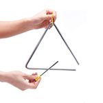 8 Inch Musical Steel Triangle Percussion Instrument With Striker