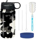 rickyh style Kids Water Bottle with Straw Lid Insulated Stainless Steel Reusable Tumbler Gifts for School, Toddlers, Girls, Boys 14oz