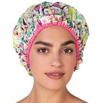 Betty Dain Fashionista Collection Mold Resistant Lined Shower Cap, Waterproof Exterior, PEVA Lining, Mold and Mildew Resistant, Oversized Design for All Hair Lengths, Elasticized Hem, Tropical