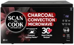 LG 32 L Scan to Cook Wi-Fi Enabled Charcoal Convection Healthy Microwave Oven (MJEN326PKW, Black, Heart Friendly Recipes & 360° Motorised Rotisserie)