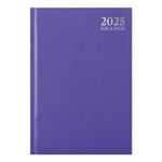 1ABOVE 2025 Premium Quality A5 Day to Page Diary | Pastel colour Hardback Casebound Cover & Ribbon Marker DAP Year Planner for Business, Office, Home, Appointments (PURPLE)