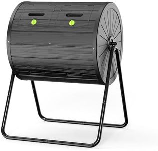 DRATO Compost Bin Outdoor 37.5 Gallon All-Season Dual Chamber Tumbling for Garden, Kitchen, Yard, Outdoor (Black)