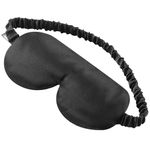 ALASKA BEAR Sleep Mask with Silk-Covered Headband for Hair Care, Silk Eye Mask Comfortable Scrunchy Band Over Ears Non-Adjustable Elastic Strap (Thick, Luxury 22 Momme)