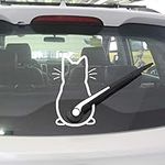 Cute Kitty Cat Car Windshield Wiper Vinyl Art Sticker Decor Lovely Animal Cat Mural Art Decal for Car Window Loptop Decoration