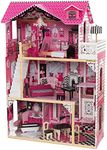 KidKraft Amelia Wooden Dolls House with Furniture and Accessories Included, 3 Storey Play Set with Lift for 30 cm/12 Inch Dolls, Kids' Toys, 65093