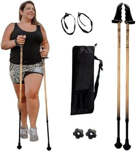 York Nordic Big and Tall Motivator Walking Poles for Balance and Rehab - 2 Pieces - Strong Push Button Locks, Detachable Rubber Feet, Travel Bag - for Heights 4' up to 7' feet and Weights up to 500lbs