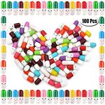 PartyYeah 100 Pcs Tiny Love Message Capsule Letter in a Bottle Cute Love Friendship Half Pill in Random Colour