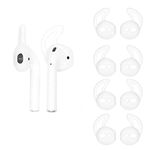 OneCut 5 Pairs Silicone Ear Tips for Apple AirPods/EarPods,Silicone Soft Covers Anti-Slip Sport Earbud Tips, Anti-Drop Ear Hook Gel Headphones Earphones Protective Accessories Tips (Clear)