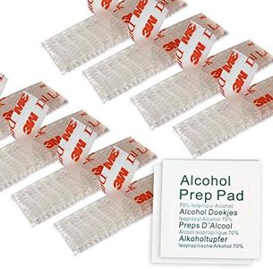 AUTOBOXCLUB - Heavy Duty EZPass/IPass/Toll Pass Mounting Strips EZPass Transponder Device Holder/EZ Pass Adhesive Strip Set - 8pcs (4sets) with Alcohol Prep Pad