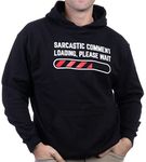 Ann Arbor T-shirt Co. Sarcastic Comment Loading Please Wait Funny Sarcasm Humor for Men Women Hooded Sweatshirt Hoody - (Hoodie,3XL), Black