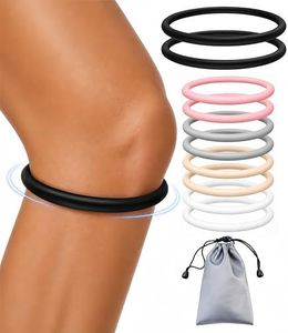 2PCS Patella Band for Knee Pain Relief, Silicone Patellar Tendon Support Strap Brace for Basketball, Running, Jumpers Knee, Tennis, Tendonitis, Soccer and Hiking, Women and Men, Includes Storage Bag (Black)