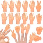 14 Pack Tiny Finger Hands,Flat Hand Style Mini Hand Puppet,Fun and Realistic Little Finger Hands for Puppet Show,Gag Performance