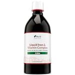 Liquid Iron Supplement 1 Litre - 50 Day Supply - Fortified with Vitamins & Herbal Extracts - Includes Vitamin B2, B6, B12 & Vitamin C, Great Tasting Vegan Liquid Iron by Nu U Nutrition