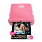 KODAK Step Instant Photo Printer with Bluetooth/NFC, Zink Technology & KODAK App for iOS & Android (Pink) Prints 2x3” Sticky-Back Photos.