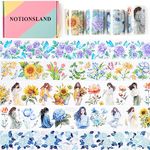 NOTIONSLAND 4 Rolls Aesthetic Washi Tape Set, PET & Washi Tapes, Multi-Pattern Decorative Washi Tape for Journaling, Bullet Journals, Planners, Arts & Crafts