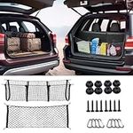 Truck Bed Extender, SUV Trunk Organizer Cargo net, Universal Elastic mesh Trunk Bag Interior Accessory Storage Large Double-Layer net and Three-Pocket net with Hooks