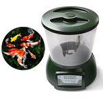 AMZTEMU 4.5L Pond Feeder, Automatic Fish Feeder for Pond Outdoor, Fish Feeder Automatic Dispenser, Timer High Capacity for Vacations & Hot or Cold Weather- Battery Powered