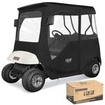 10L0L Golf Cart Deluxe Enclosure for EZGO TXT RXV, 2 Passenger Golf Cart Cover 600D with 2 Door Zippers Side Mirror Opening Zipper Taillight Zone