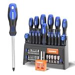 Screwdriver Set,40 Piece Magnetic Screwdriver Set with Flathead and Phillips Screwdrivers, Durable Hand Screwdrivers Tool with Storage Holder,Suitable for Home, Office, Farm Maintenance, Blue