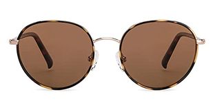 John Jacobs | Golden Brown Round | Polarized & UV Protected Sunglasses | For Men & Women | Small | JJ S13896
