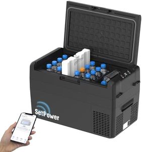 Setpower RF25 12V Refrigerator 27 Quart Portable Electric Cooler for Vehicles Car Freezer With 12/24V DC Car Refrigerator 12V Portable Fridge for Car Camping Truck Van RV SUV Road Trip Travel