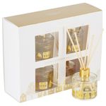 Luxury Christmas Scented Reed Diffuser Gift | 24 Weeks Combined Long Lasting Xmas Fragrance | The Copenhagen Company - Cinnamon, Orange & Vanilla (4 x 50ml)