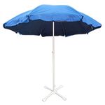 RAINPOPSON (Double Cloth Outdoor Big Size Garden Umbrella with 4Leg Stand blue Color Big Size Outdoor Waterproof Beach Patio Garden Outdoor Umbrella (42in/7ft) (Blue)