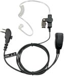 MaximalPower HYTERA HYT Single Wire 2-Pin Radio Earbud Headset PTT Mic in-Ear Clear Coil Tube