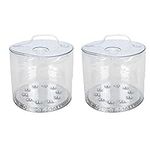 2 Pack Solar Inflatable Light Outdoor Camping Tent Lantern Survival Emergency Lantern Waterproof Solar Powered LED Light for Camping Travel (Transparent), M, (NB-949)