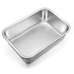 TeamFar Lasagna Pan, Rectangular Cake Pan Brownie Bake Dish Stainless Steel, 12.75’’×10’’×3.2’’, Heavy Duty & Healthy, Deep Side & Brushed Surface, Easy Clean & Dishwasher Safe