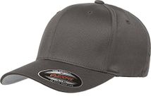 Yupoong Flexfit Men's Athletic Baseball Fitted Cap, Dark Gray, Small-Medium