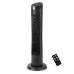 Olsen & Smith 27dB Silent Tower Fan for Bedroom, 36 Inch 7.5m/s Oscillating Floor Fan with 12H Timer & Remote Control - 45W Quiet Fan with 4 Speeds for Home Office Living Room - Matte Black