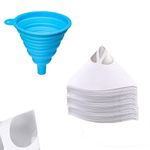 100Pcs Disposable Paint Filter with 1 Piece Cone Silicone Funnel Fine Nylon Mesh Funnel Automotive Spray Paint Art Painting Cooking Oil Filter