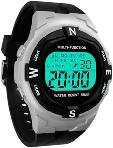 Rziawssa Orologio Digitale Impermeabile 50M per Bambini, Ragazzi Ragazze Adolescenti Orologio Digitale con Cinturino in TPU Adatto da 4 a 14 Anni con LED, Cronometro E Calendario