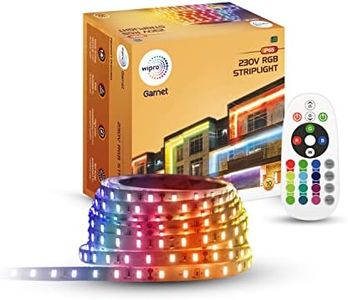 wipro 10 Meters RGB Led Strip Light|60 LEDs/Mtr|24 Keys Ir Remote Controlled RGB Color Changing Light | Ip65-Waterproof | Plug & Play Rope Light for Outdoor & Indoor Decoration | Pack of 1,Multicolor