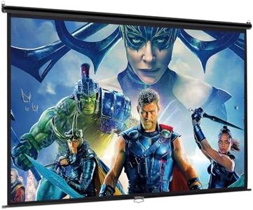 INMOZATA Pull Down Projector Screen 120 inch/266x149cm Wall & Ceiling Mounted HD Projection Screen with 16:9 Ratio Matte White Screen for Home School Cinema Theater Outdoor Indoor Public Display-Black