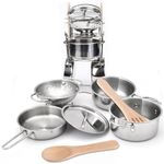 8 PCS Stainless Steel Play Pots and Pans Toys for Kids-Children Kitchen Accessories Set,Kitchen Playset Pretend Game Toys Cookware Cooking Utensils,Great Learning Gifts for Toddler & Girls Boys