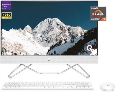 HP 27 All-in-One Desktop, 27” FHD Touchscreen Display, AMD Ryzen 7 5700U Processor, 32GB RAM 1TB PCIe SSD, WiFi, Bluetooth, Wireless Keyboard & Mouse, Windows 11 Pro, White