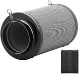 HealSmart 6 Inch Air Carbon Filter 6" Premium Australian Virgin Charcoal Smelliness Control, Fit with Inline Duct Fans, Free Pre-Filter, Reversible Flange and Hook for Grow Tents, and Hydroponics