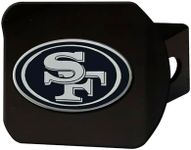 FANMATS 21585 San Francisco 49ers Black Metal Hitch Cover with Metal Chrome 3D Emblem