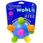 MOBI WOBLII BABY SENSORY TOYS - Sensory Balls for Baby and Toddlers - Baby Toys 3-6 Months - Baby Toys 6 to 12 Months - Developmental Teething Activity Ball - Push and Pull Knobs - Food Grade Silicone