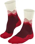 FALKE Women's TK2 Explore Crest Hiking Socks, Mid Calf, Medium Padding, Athletic, Breathable Quick Dry, Merino Wool, Red (Merlot 8117), 9.5-10.5, 1 Pair