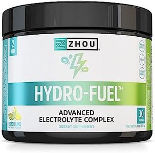 Zhou Nutrition Hydro-Fuel, Sugar Free Electrolyte Powder, Replenish Nutrients & Restore Hydration, Natural Mineral Complex with Coconut Water Concentrate, Vegan, Gluten Free, Lemon Lime, 30 servings