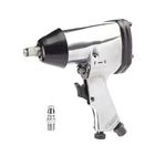 KOUREVON Air Impact Wrench gun 1/2 Inch Square Drive, Composite Impact Wrench, Heavy Duty Extended Anvil Pneumatic Tool with Socket Set, Silver. Max. Torque- 340N.m/250 ft lb.