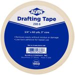 ALVIN 1 Inch Drafting Tape, Gentle Masking Tape for Painting, Ideal for Watercolors and Home Projects