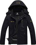 GEMYSE Men's Mountain Waterproof Ski Snow Jacket Winter Windproof Rain Jacket (Black,Small)