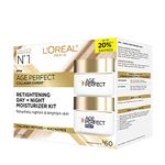 L'Oréal Paris Day & Night Face Moisturizer Cream Skincare Kit (2-Piece), Age Perfect Collagen Expert, with Collagen Peptides + Niacinamides, For Mature Skin, Suitable for Sensitive Skin Skincare kit, 2 x 70 ml